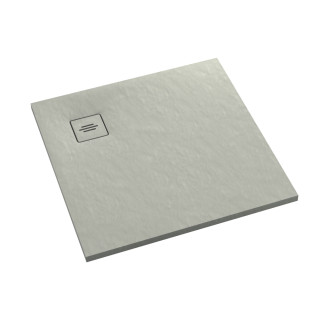 Schedline Brodzik kompozytowy Stabilsound Plus® Protos Cement Stone 80x80x3,5 cm, kwadratowy, Gwarancja 15 lat